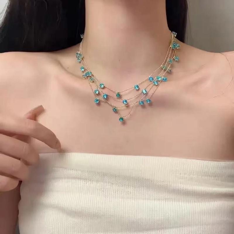 1 Piece Summer Sweet Women Choker Collarbone Chain  Pearl Fringe Necklace Luxury Minimalist Accessories