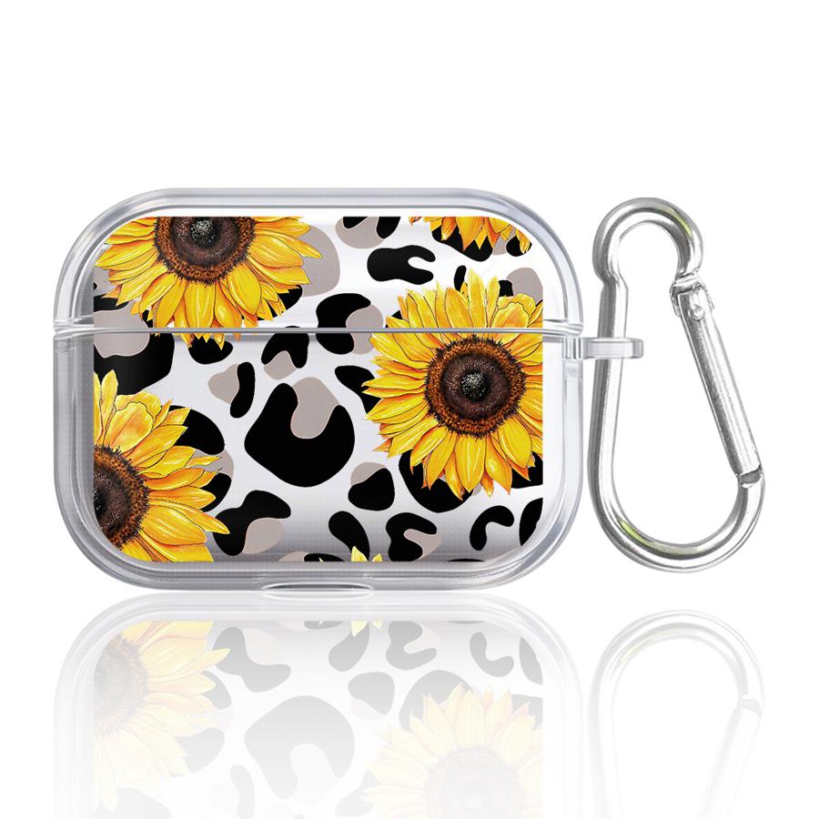 Clear Earphone Cases Cover Case For Airpods 1 2 3 Pro2 4 Pro3 Pro Leopard-patterned Sunflower Airpods Pro