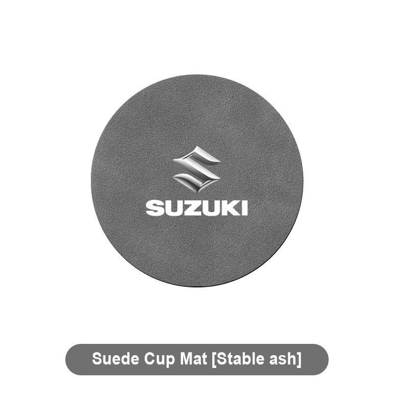 1pcs Suede Car Coaster Mat Water Cup Slots Non-Slip Pad for Suzuki Grand Swift Jimny Vitara Baleno SX4 XL-7 GW250 Accessories