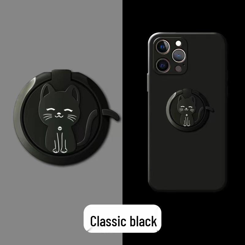 Adesivo Supporto Telefono Cartone Animato Gatto in Metallo - Supporto ad Anello Portatile in Lega