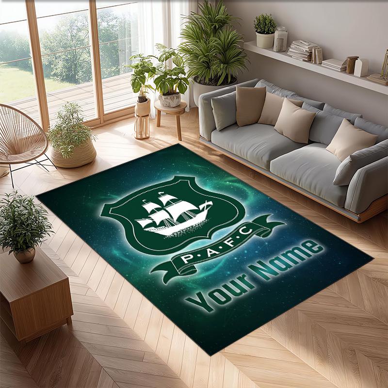 Plymouth Argyle FC Printed Crystal Velvet Rug Non‑Slip Crystal Velvet Carpet For Sofa Bedroom Indoor Home Decoration