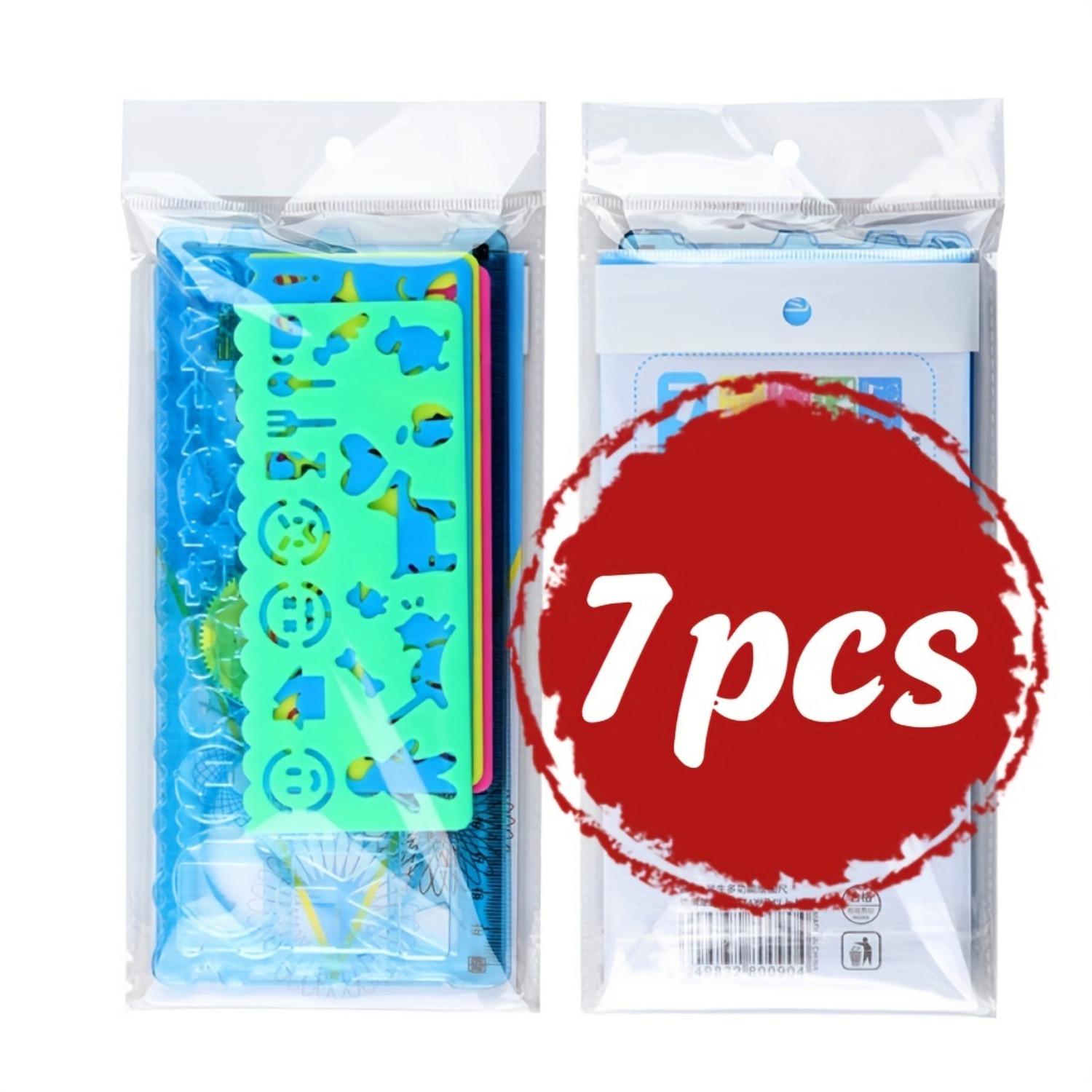 

Набор из 7 геометрических шаблонов для рисования, пластиковые трафареты премиум-класса, линейки для искусства, дизайна, архитектуры, разнообразные формы для творческих проектов 7pcs mixed color