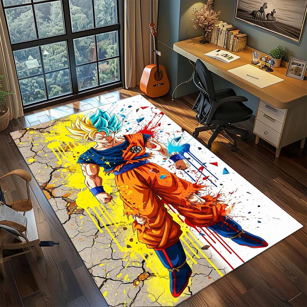 

Goku Non Slip Stylish Carpet Rug, Large Area Washable Floor Mat Home Gamer Bedroom Decor.-TING 60x90cm