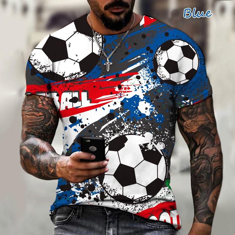 Men's T-shirt Loose Casual New Playing Cards Printed Tops Men's Large Size T-shirt