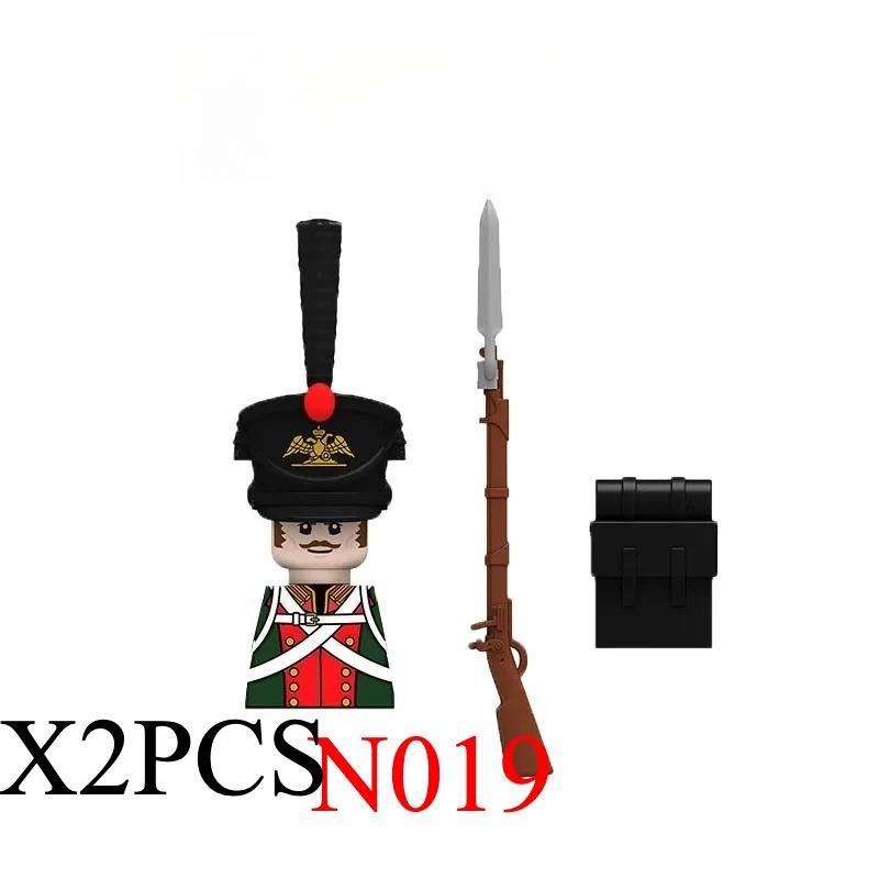 Medieval Napoleonic War Soldiers Figures Military MOC Building Block Knights British French Fusilier Rifles Weapon Kids Toy B08