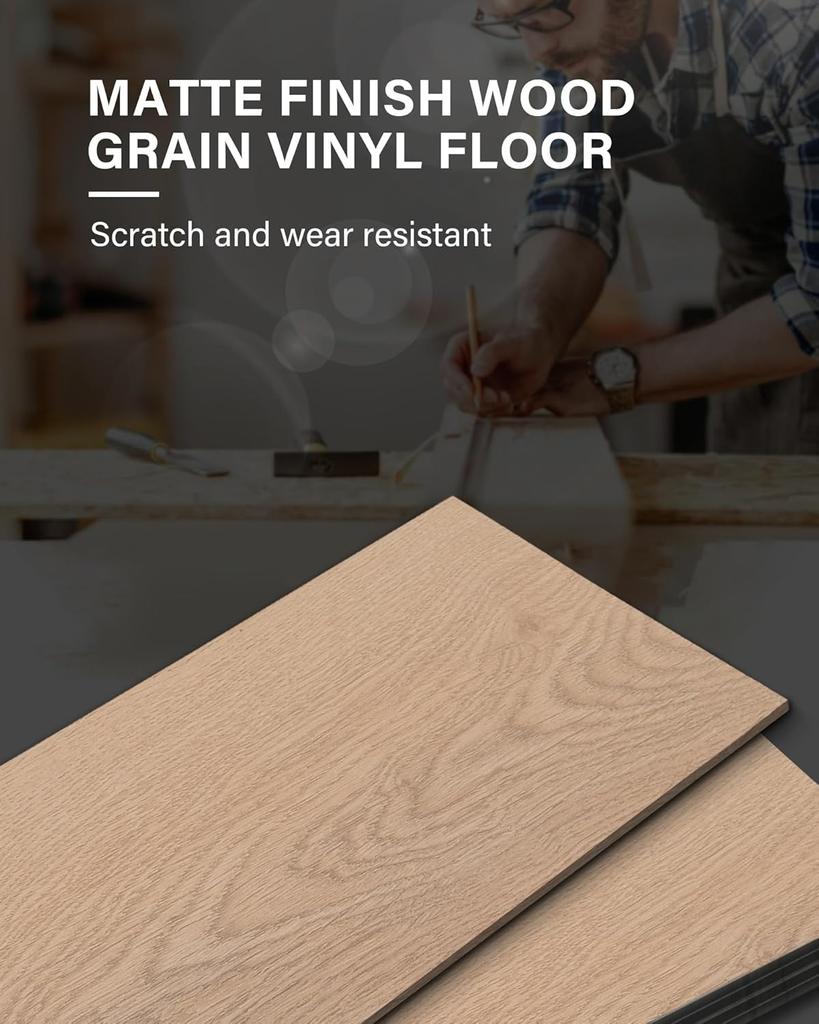 10pcs 15.2x40cm Vintage Wood Grain Self-Adhesive Floor Stickers - Waterproof, Non-Slip, Peel & Stick Resin Wall Stickers