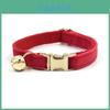 Cat Collar With Solid Color And Bell Decoration For Daily Wear And Safety