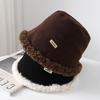 Winterhüte für Damen Kunstpelz Fischerhut Dick Warm Samt Fischerhut Neue Mütze