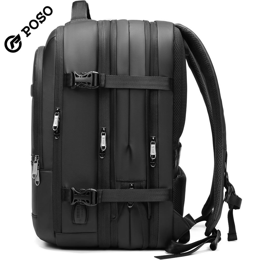 Pánský batoh pro 17/17,3palcový notebook Velkokapacitní 45 l Rozšiřitelný, S nabíjecím portem USB, otevírání o 180°, Kufr o velikosti 22 palců