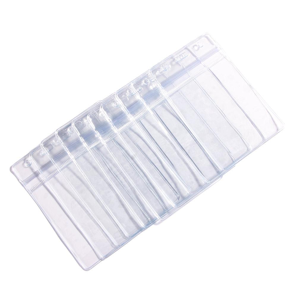 Hot PVC Plastic Transparent Badge Holder Zipper Pocket ID Card