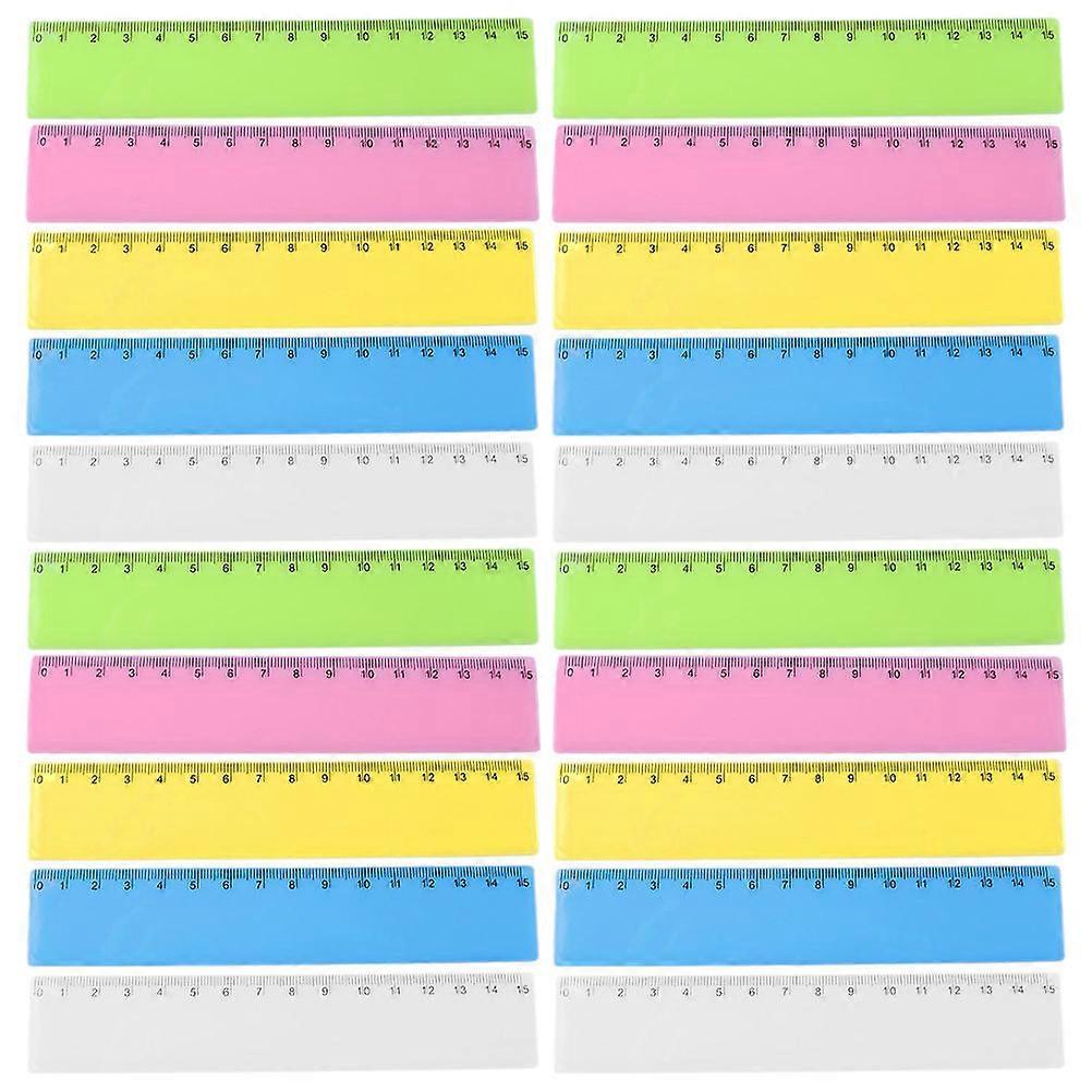 Clear Flexible Colored Rulers Set for Students – 25pcs Classroom Measuring Supplies for Teachers and Learners
