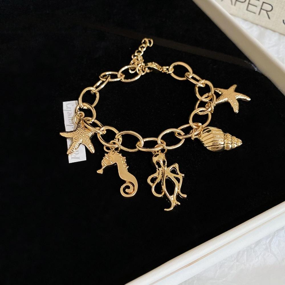 Exquisite Beach Bracelet Elegant Ocean Style Jewelry Hawaiian Style Simple Metal Bracelet  Women
