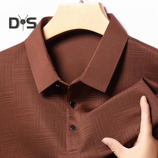 Men's Plaid Casual Shirt Long Sleeve Breathable Lapel Business Shirt Regular Fit Top with Button Collar for Work Travel Daily Wear