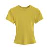 Pure Desire Women's Spicy Girl Round Neck Ribbed Summer T-Shirt