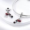 Copper Red Wine And Glass Pendant Suitable For Original Wristband Charm Jewelry Women'S Birthday Party