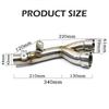 REALZION R6 Motorcycle Exhaust Pipe Exhaust Middle Silp On Pipe For Yamaha YZF R6 2006-2020 Mid Exhaust Pipe