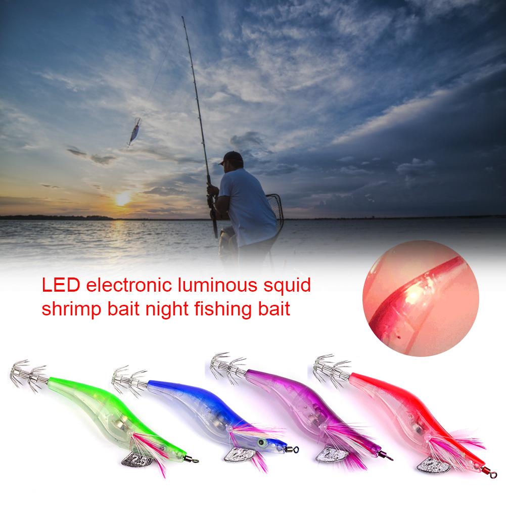 Squid Jigs Saltwater Saltwater Fishing Lures Double Hook Design Floating Bait Glow-in-The-Dark Realistic for Trolling Sea