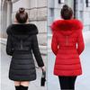 Wintermantel Damen Winterjacke Damen Parkas Warm Abnehmbarer Pelzkragen Slim Fit Outwear