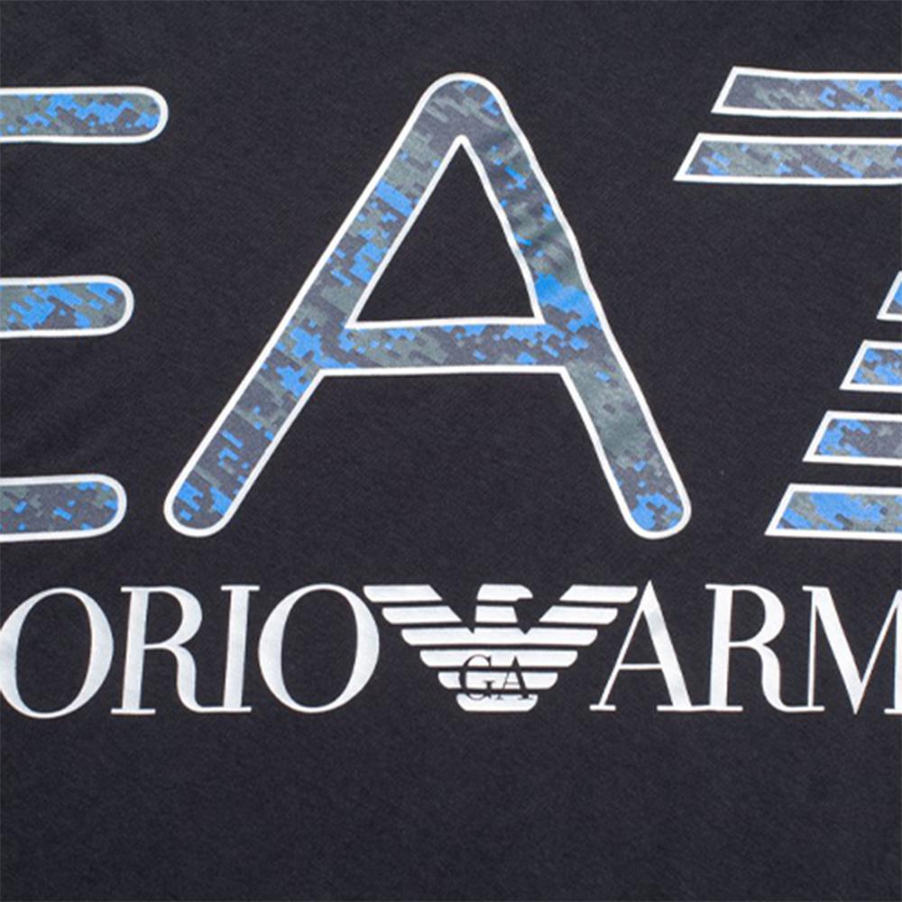 Emporio Armani EA7 Slanted Logo Long Sleeve T-Shirt Men tops Black 6HPT37-PJ7CZ-1200