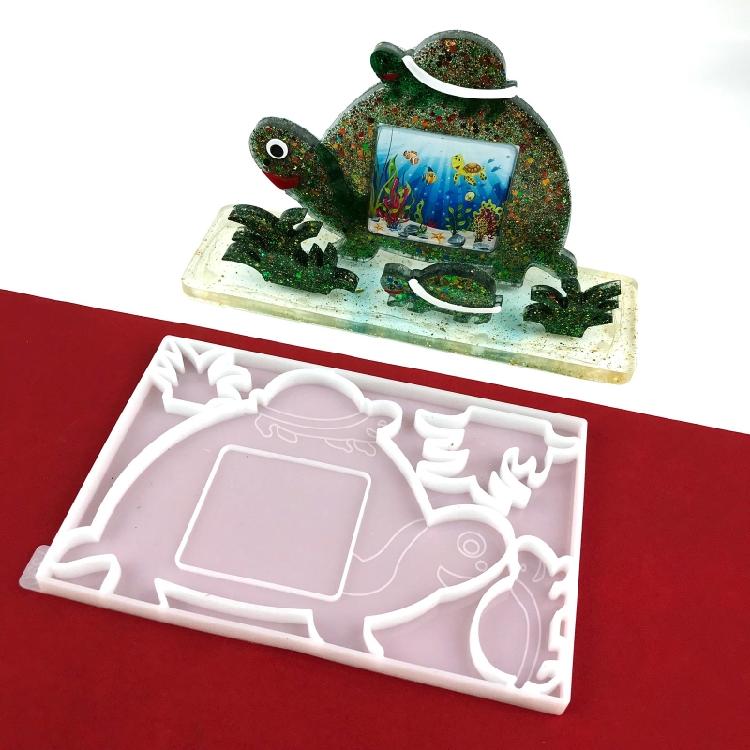Elephant Cow for Turtle Photo Frame Pendant Silicone Mold Resin Casting Jewelry