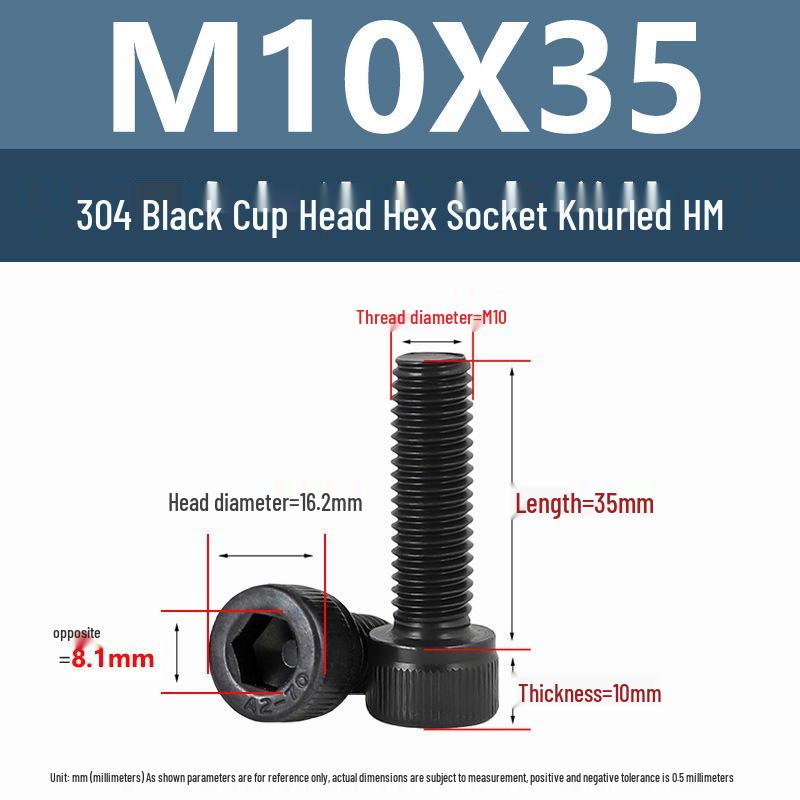 Yigu 304 Stainless Steel Hex Socket Cylindrical Head Screws: M2-M5 Bolts, M6-M12 Screws