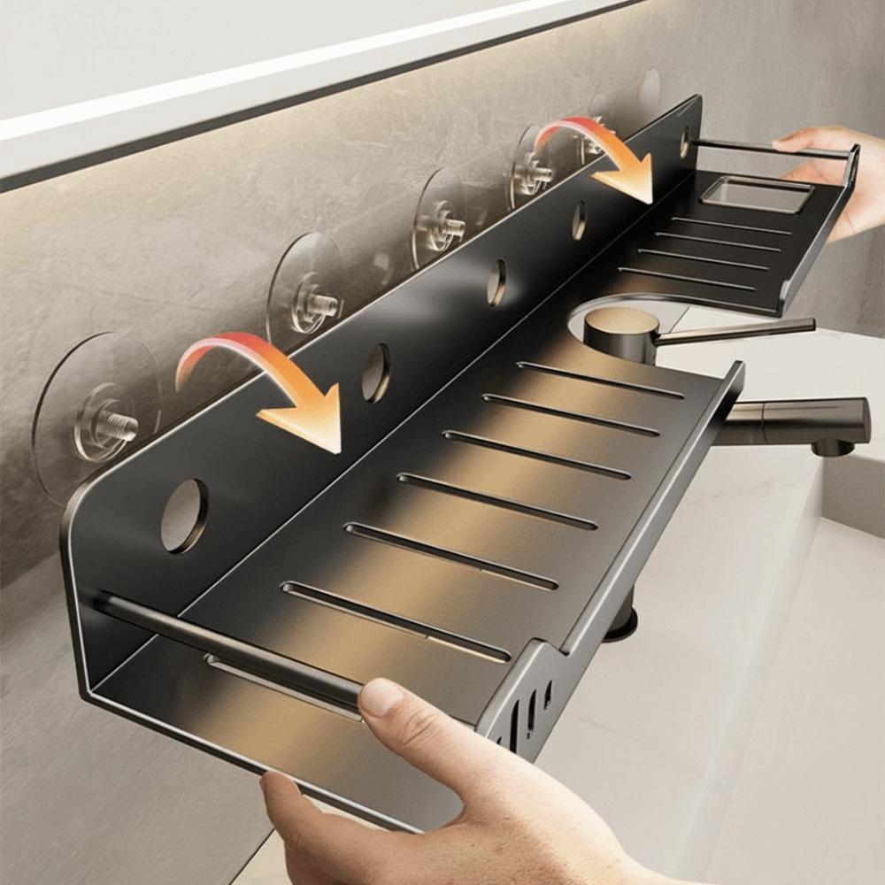 No-Drill Bathroom Shelves Wall Mounted Kitchen Floating Shelf Organizer Laundry Sink
