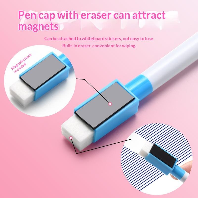 24Pcs Bottled Whiteboard Marker Pen With Brush Erasable Whiteboard Pen Children Erasable Stationery Convenient Storage