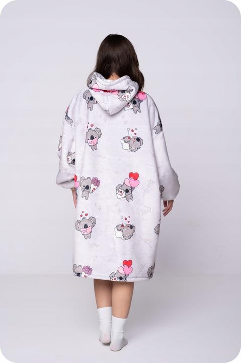 Blanket Sweatshirt Oversize Warm Thick Blanket Sweatshirt 2in1 Koala Furry [Kb-W31]
