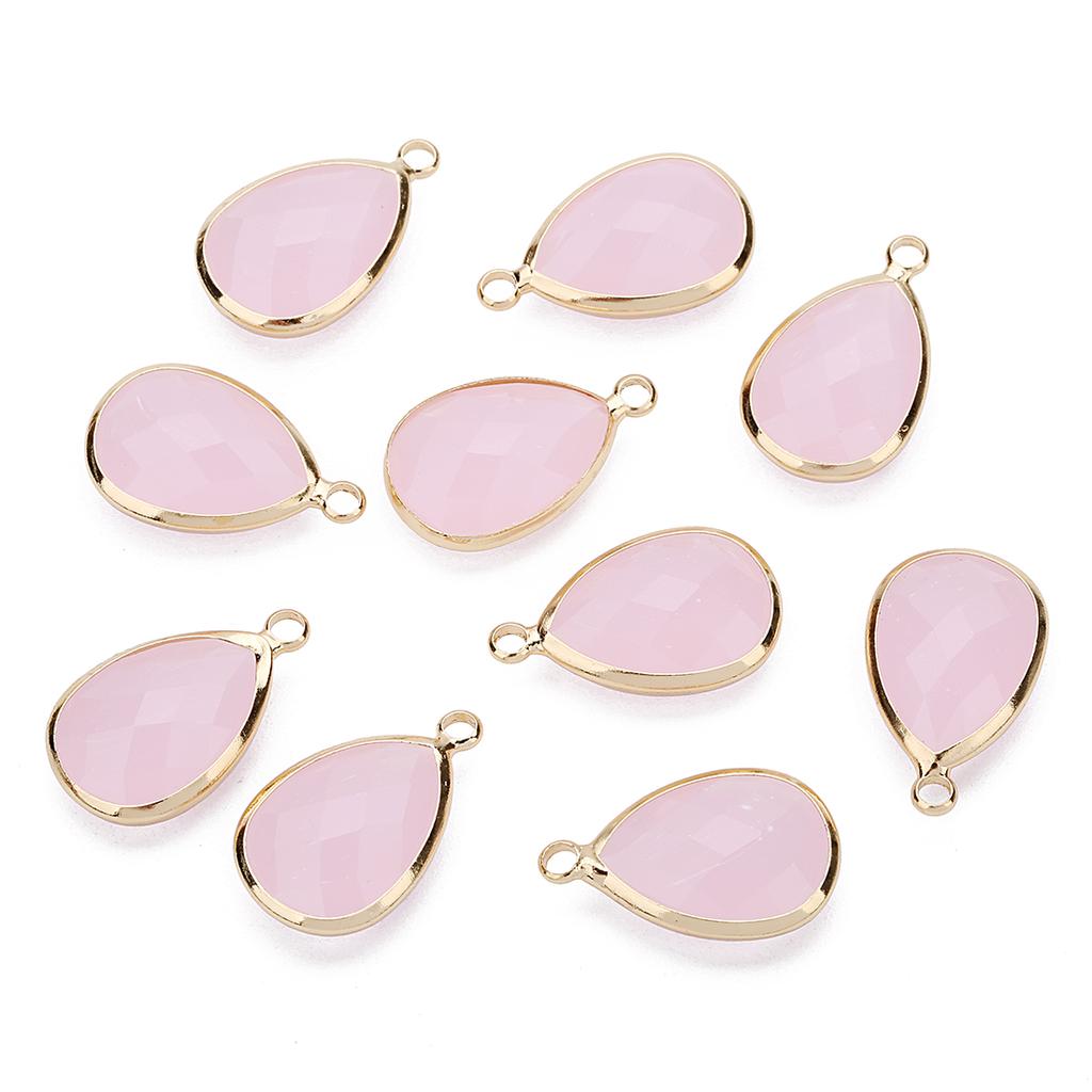 6pcs/Lot Teardrop Crystal Glass Pendant Birthday Stone Pendant Charms for Couples Bracelet Earrings Jewelry Making Supplies DIY