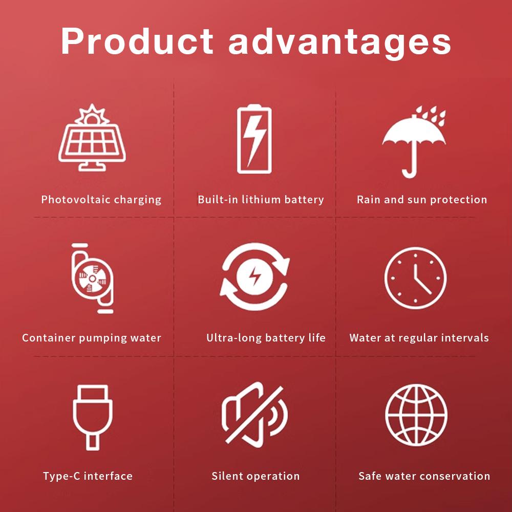 Doppelpumpen-Zeitschaltuhr Bewässerungssystem Regensensor Digitales Automatisches Bewässerungsset Für Garten Solarenergie Tropfbewässerung