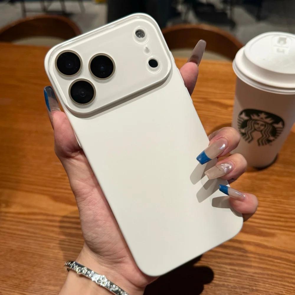 Luxury Full Glass Camera Lens Protection Matte Phone Case For iPhone 17 16 15 14 Plus 13 12 Pro Max 17Pro Air Shockproof Cover