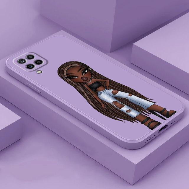 Krásné pouzdro pro panenku Bratz pro Samsung Galaxy A01 A51 A02 A70 A21s A50 A31 A11 A71 A03s M02s Square Liquid Cover Armor Luxury