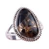 Natural Black Copper Turquoise Gemstone 925 Solid Sterling Silver Ring S.10 U3C81