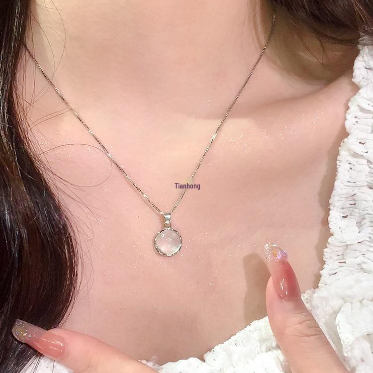 Kreis Katzenauge Schlüsselbeinkette: Damen Luxus Kristall Anhänger Schmuck Accessoire