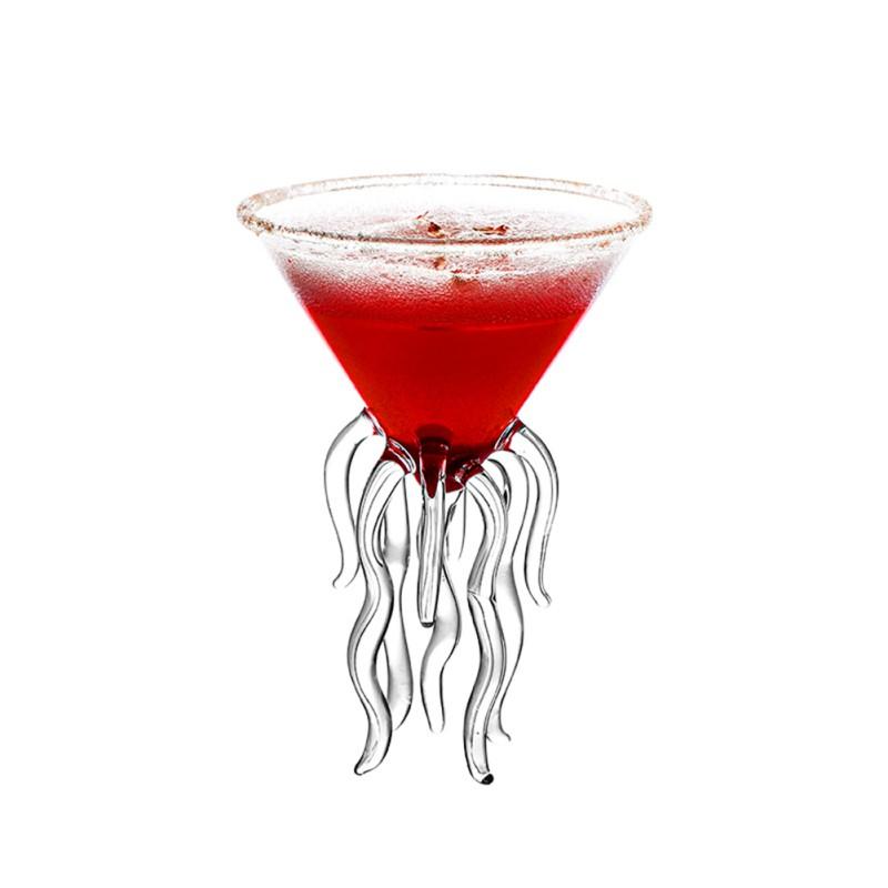 Creative Octopus Cocktail Glass Goblet Glass Bar KTV Nightclub Party Drinking Cup Transparent Jellyfish Glass Cup Wine Champagne