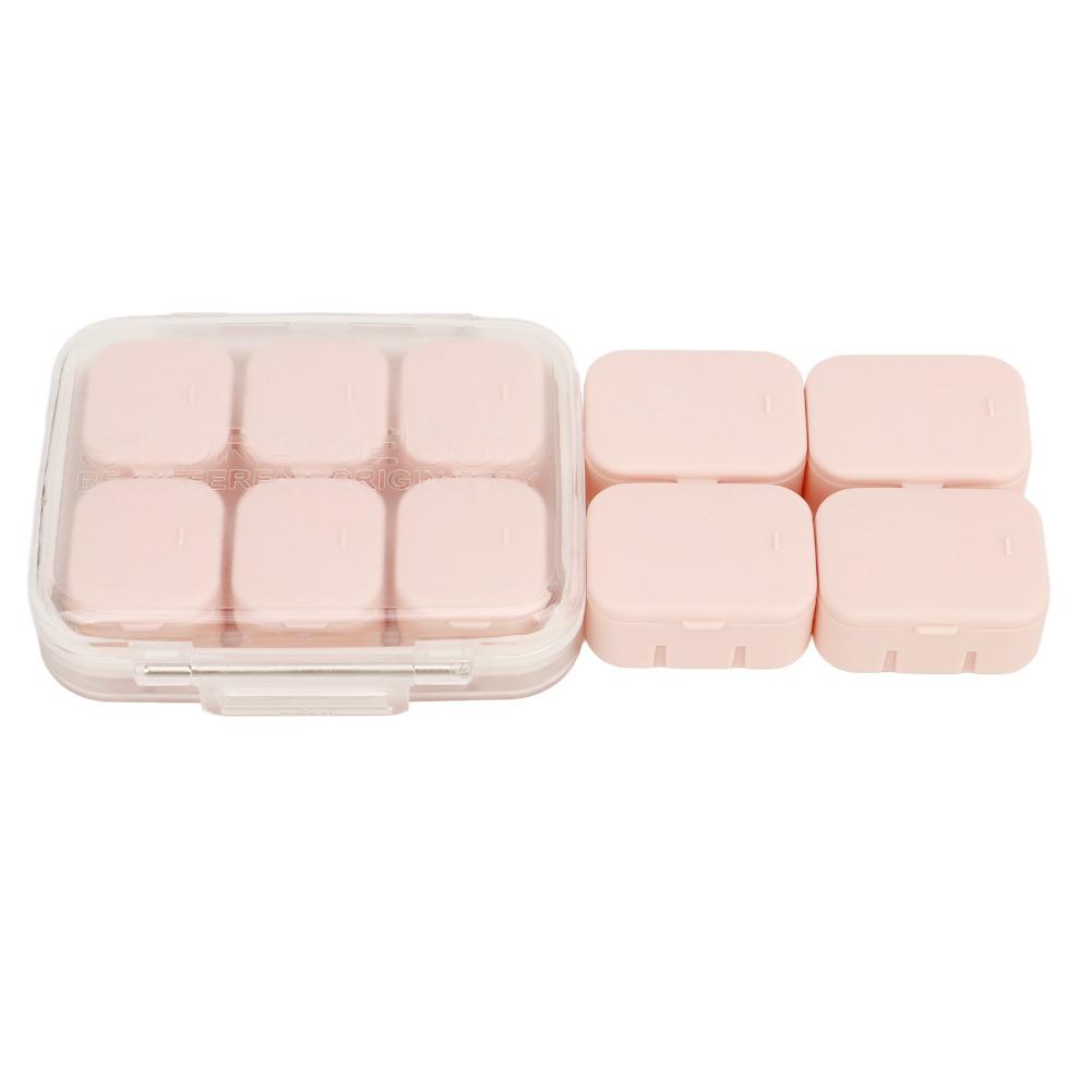 Portable Medicine Organizer Waterproof Case PP,PC Pill Organizer Removable Compartments Pink Vitamin Container Daily Medication