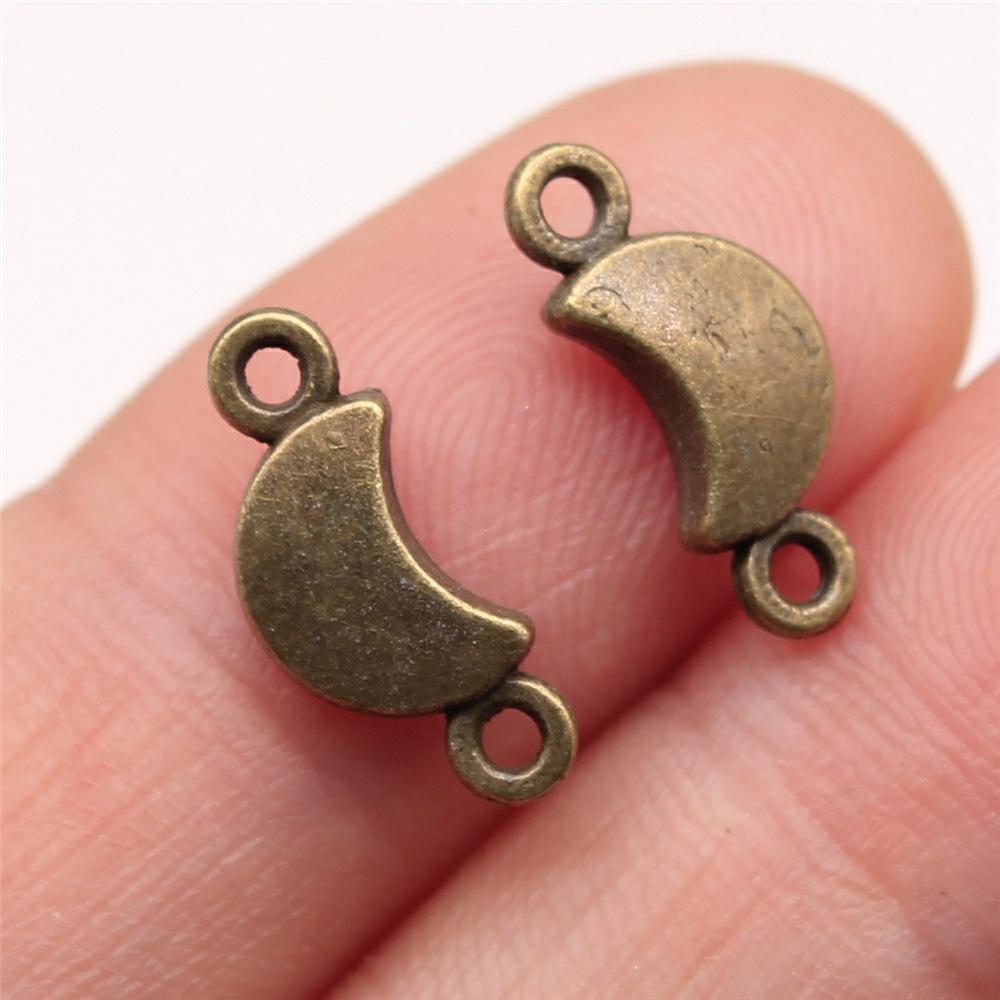 20pcs Moon Charms For Jewelry Making Tibetan Bronze Silver Color Pendants Antique Jewelry Making DIY Handmade Craft