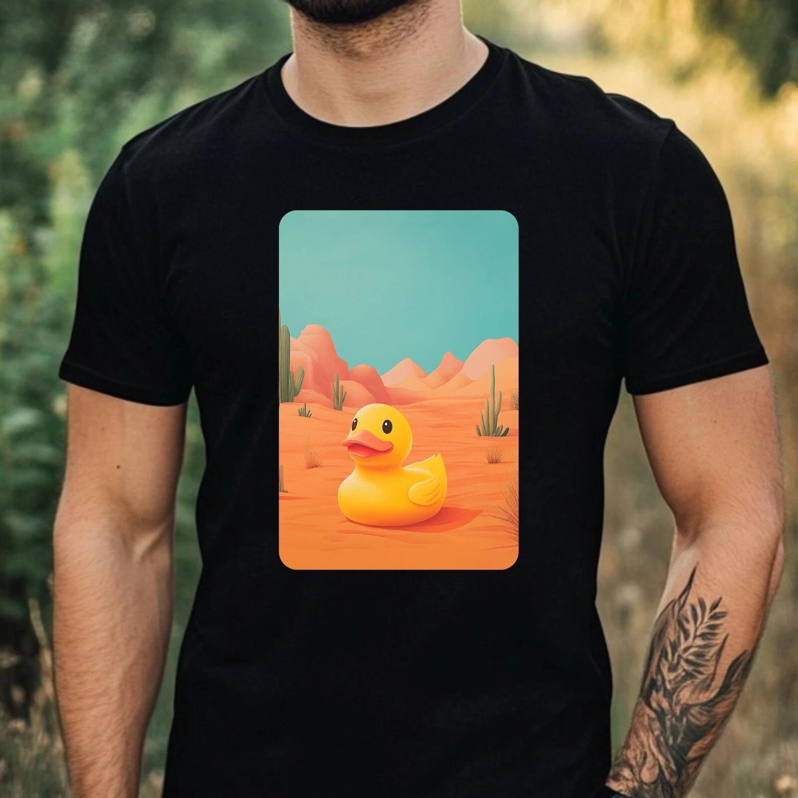 T-Shirt Herren Gummiente in Wüstenlandschaft Motiv Baumwolle Größe XS bis 5XL M