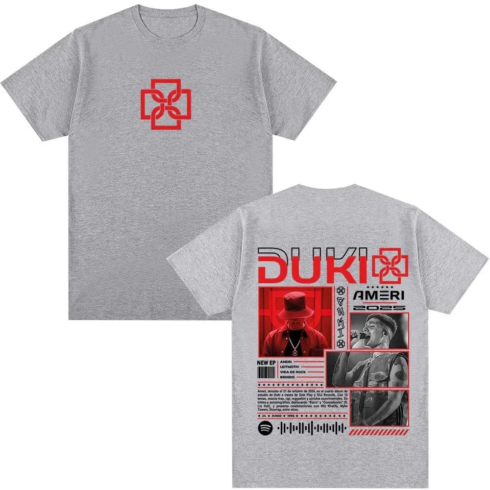 2026 Rapper Duki Ameri World Tour Merch T Shirts Men's Women Fashion Hip Hop Vintage T-shirt Cotton Casual Short Sleeve T-shirts