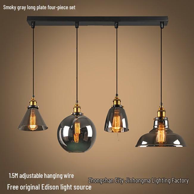 Nordic Retro Glass Pendant Light for Kitchen, Bar, Living Room, or Coffee Shop.