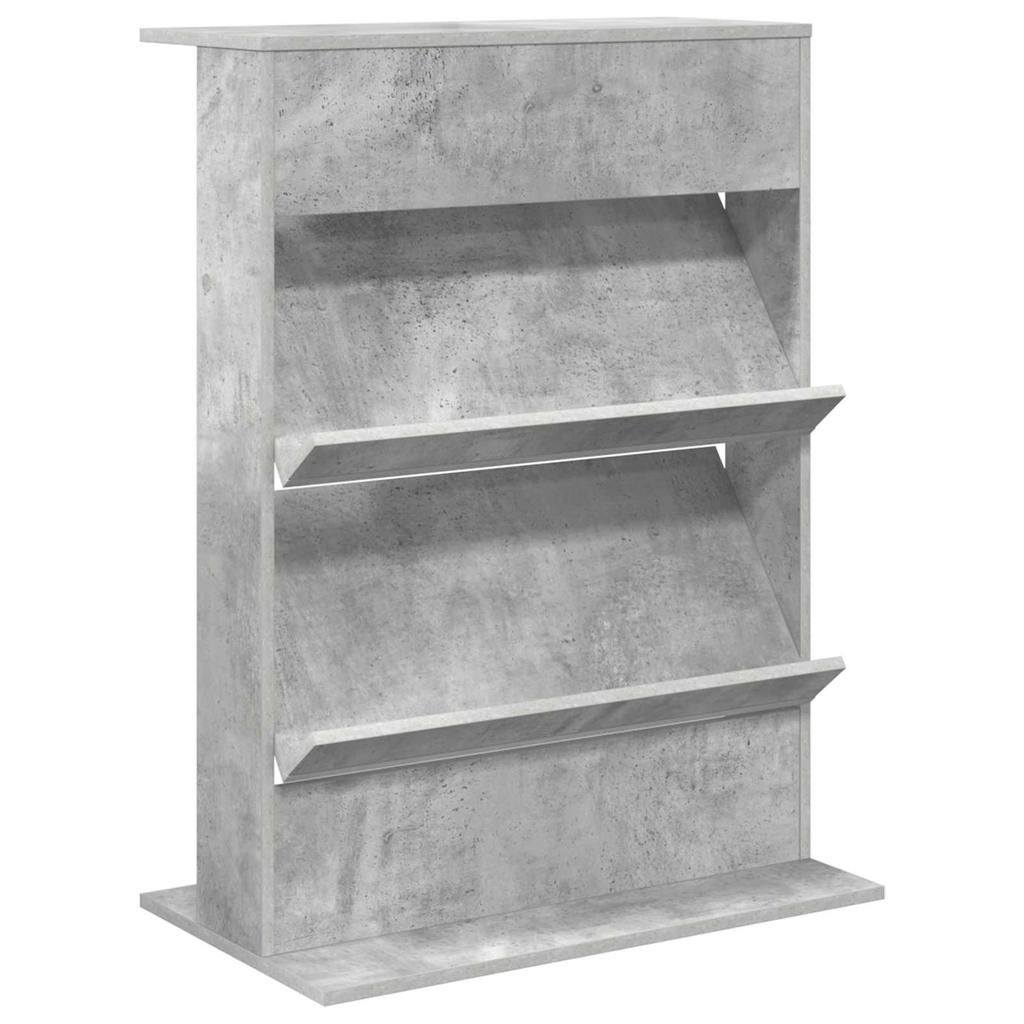 Magazine Shelf with Shelf Concrete Grey 70 x 41 x 96 cm Engineered Wood