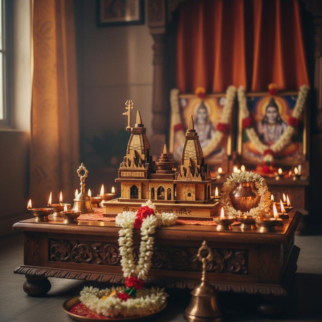 Kashi Vishwanath Tempel Holzmodell - Exquisites Kiefern-MDF-Handwerk Ideal zum Verschenken und für Puja-Spiritualität und Heimdekoration und Puja