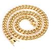 Gold Titanium Steel Cuban Chain Vacuum Plated Stainless Steel Men's Necklace Personalized Hip Hop Jewelry