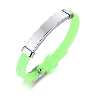Personalized Name Text Logo ID Bracelet for Girl Boy, Custom Engraved Silicone Identity Wristband Safety Adjustable