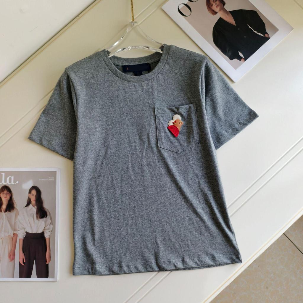 High Quality Donkey Embroidered Floral Round Neck Short Sleeve Women's T-shirt