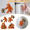 Funny Magnetic Plush Monkey Fridge Magnets, Realistic Orange Orangutan & Baby Monkey Hanging Set, Strong Magnet for Refrigerator
