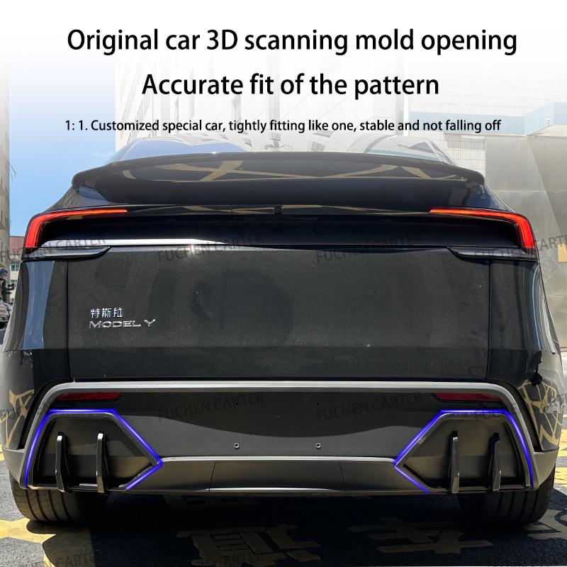 For Tesla Model Y Juniper 2025 Rear Bumper Side Corner Diffuser Lip Splitters Lower Corner Spoiler Aprons Wrap Angle Accessories
