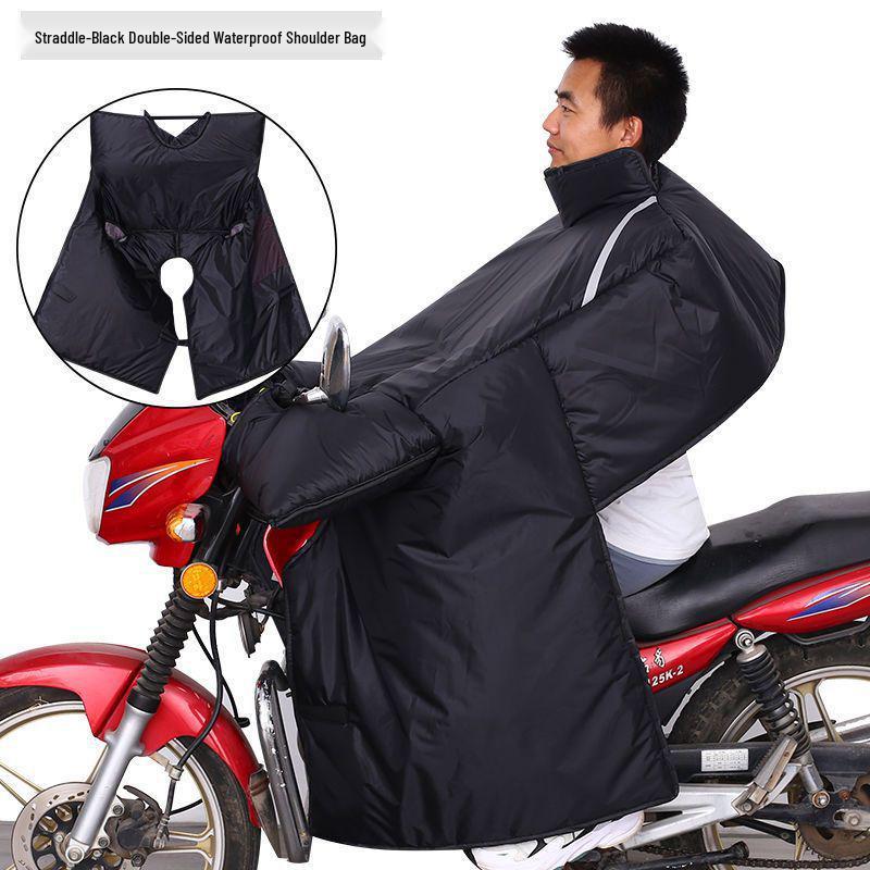 Motorcycle Windshield Plush Knee Pads & Windproof Quilt (Crotch Beam, Thickened, Waterproof, Warm)