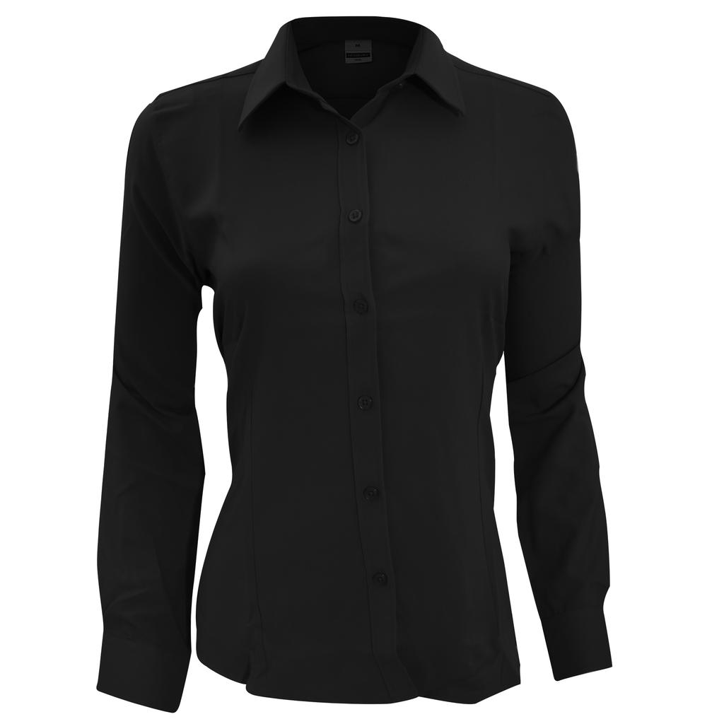 Henbury Womens/Ladies Wicking Long Sleeve Work Shirt