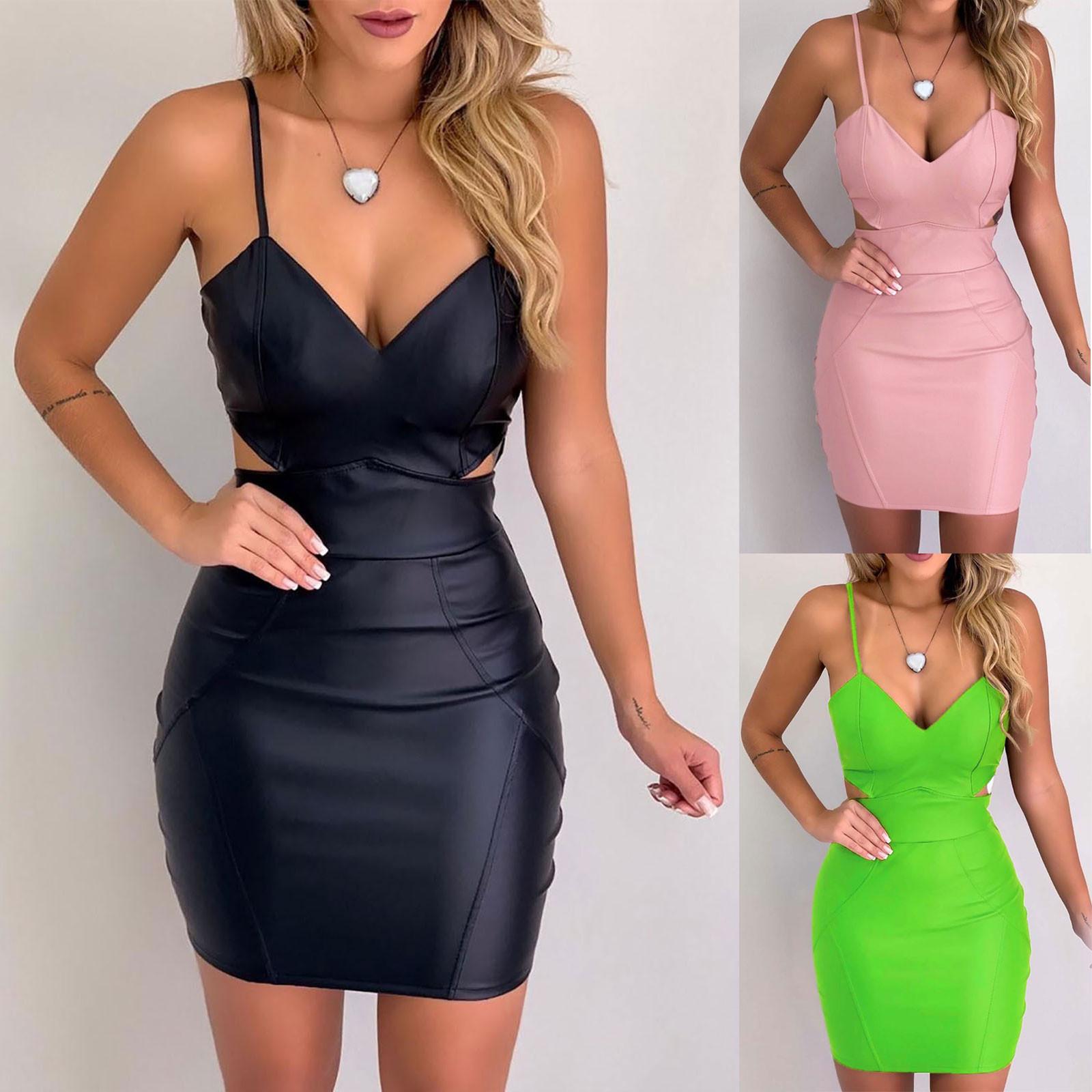 

Fashion Fashion Solid Color Long Skirt Sling Sexy Hollow Dress